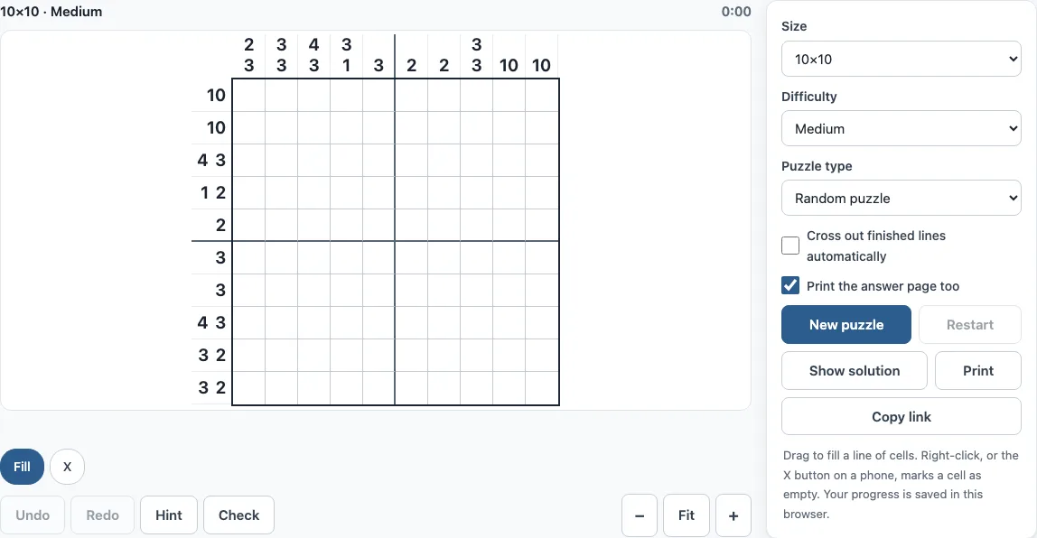 Nonogram example