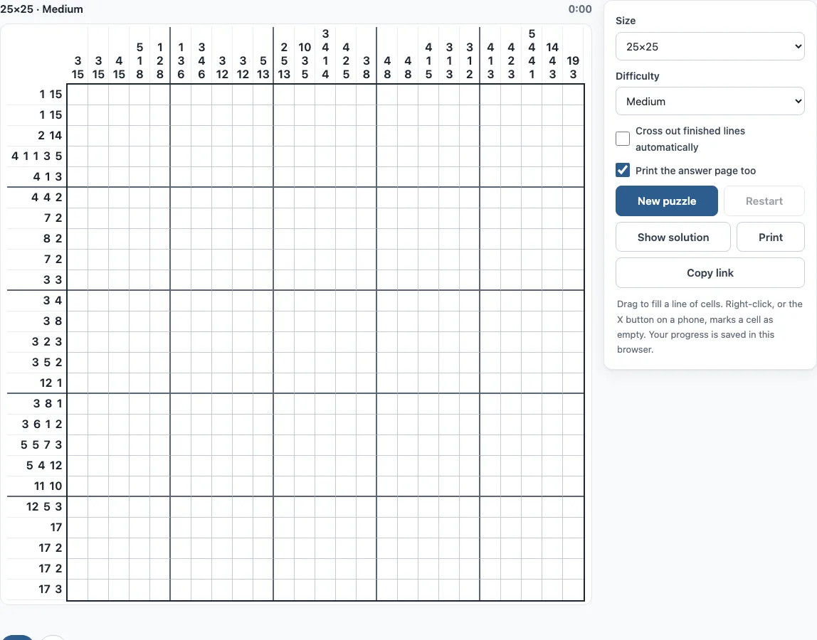 Giant nonogram example