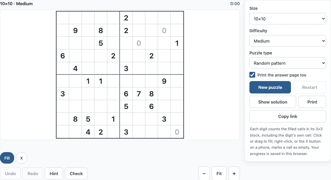 Mosaic puzzle example
