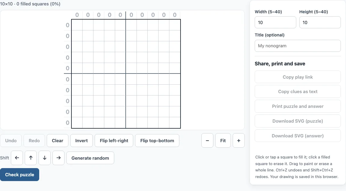 Nonogram maker example