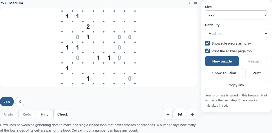 Slitherlink example