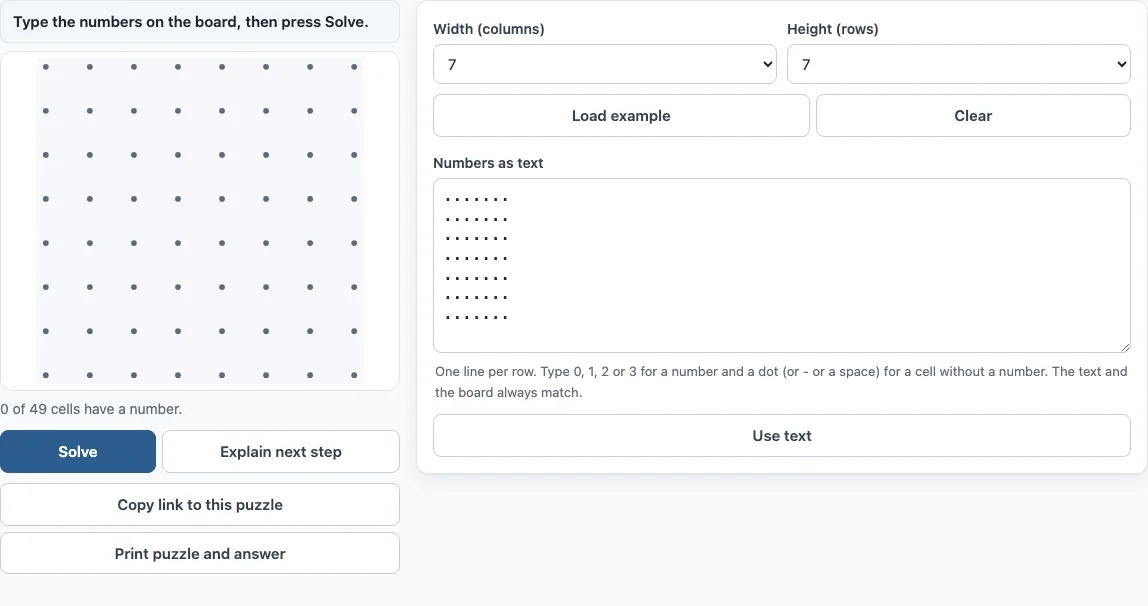 Slitherlink solver example
